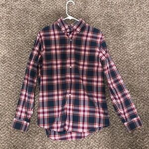 Lands' End Men's Traditional Fit Plaid Shirt Size Medium